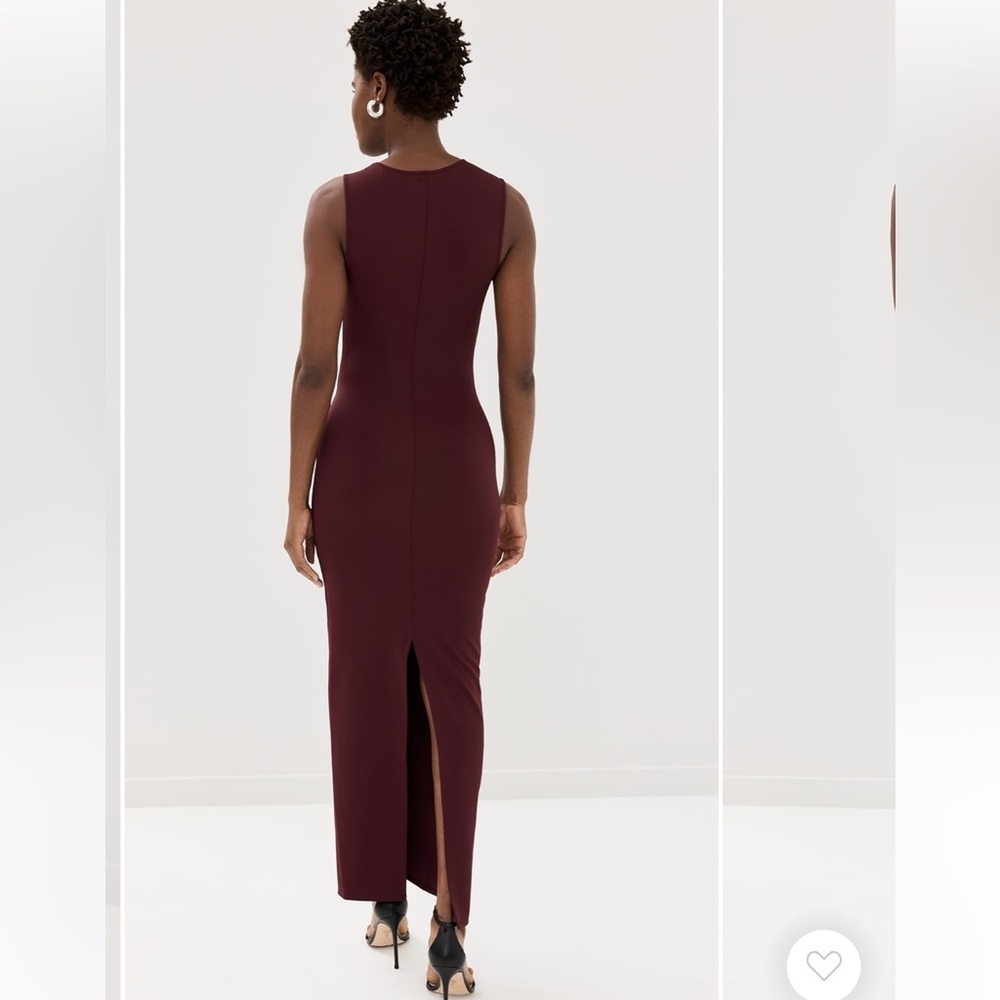 Like New Good American Burgundy Scuba Twist Tank Maxi Dress Size XS - Picture 2 of 10